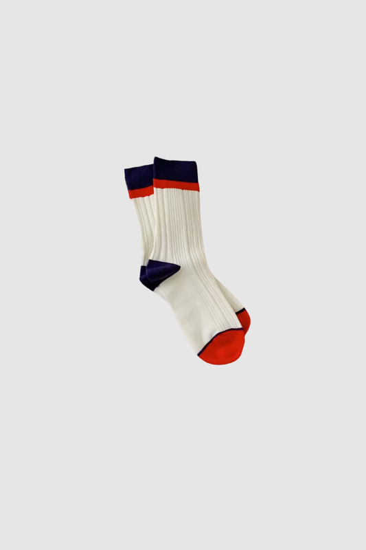 Block Multi Socks (White)