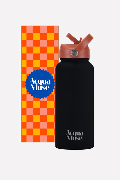 Acqua 1L Bottle (Black/Brick)