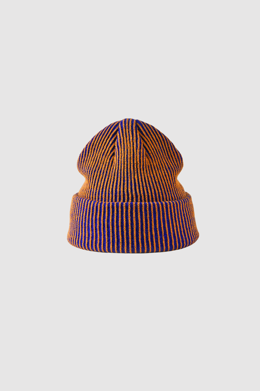 Stripe Knit Beanie (Blue)
