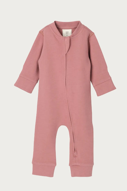 Footless Onesie Zipsuit (Rose)