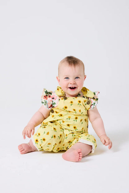 Baby Drill Overalls (Sunflower Delight)