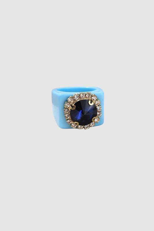 Chunky Rhino Ring (Blu/Blu)