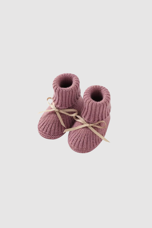 Knit Baby Booties (Rose)