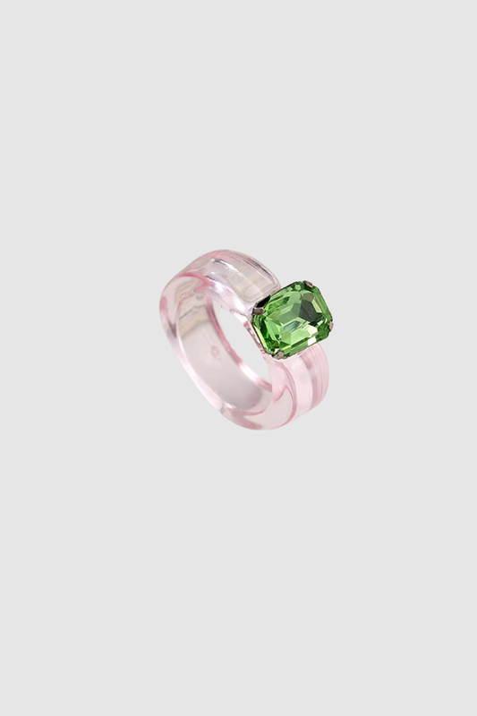 Stone Ring (Pink/Grn)