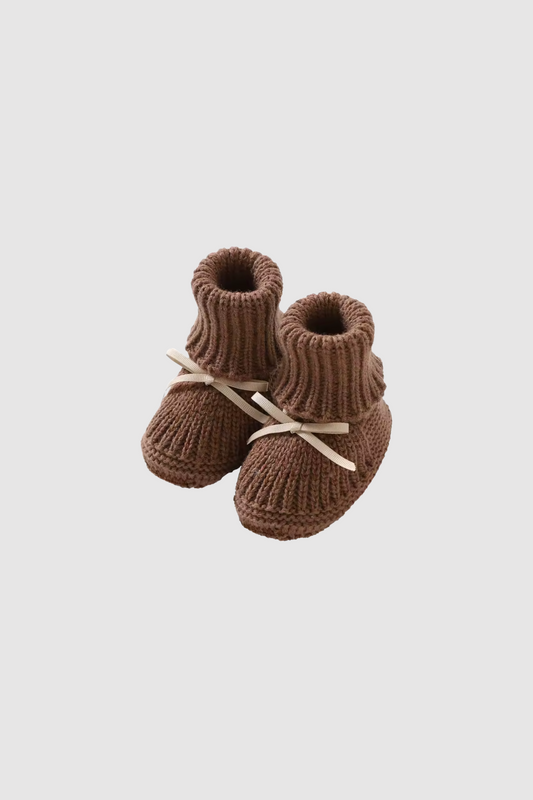 Knit Baby Booties (Chocolate)