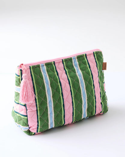 Cactus Stripe Quilted Toiletry Purse
