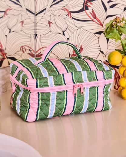 Cactus Stripe Quilted Toiletry Case