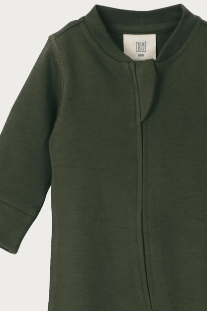 Footless Onesie Zipsuit (Moss)
