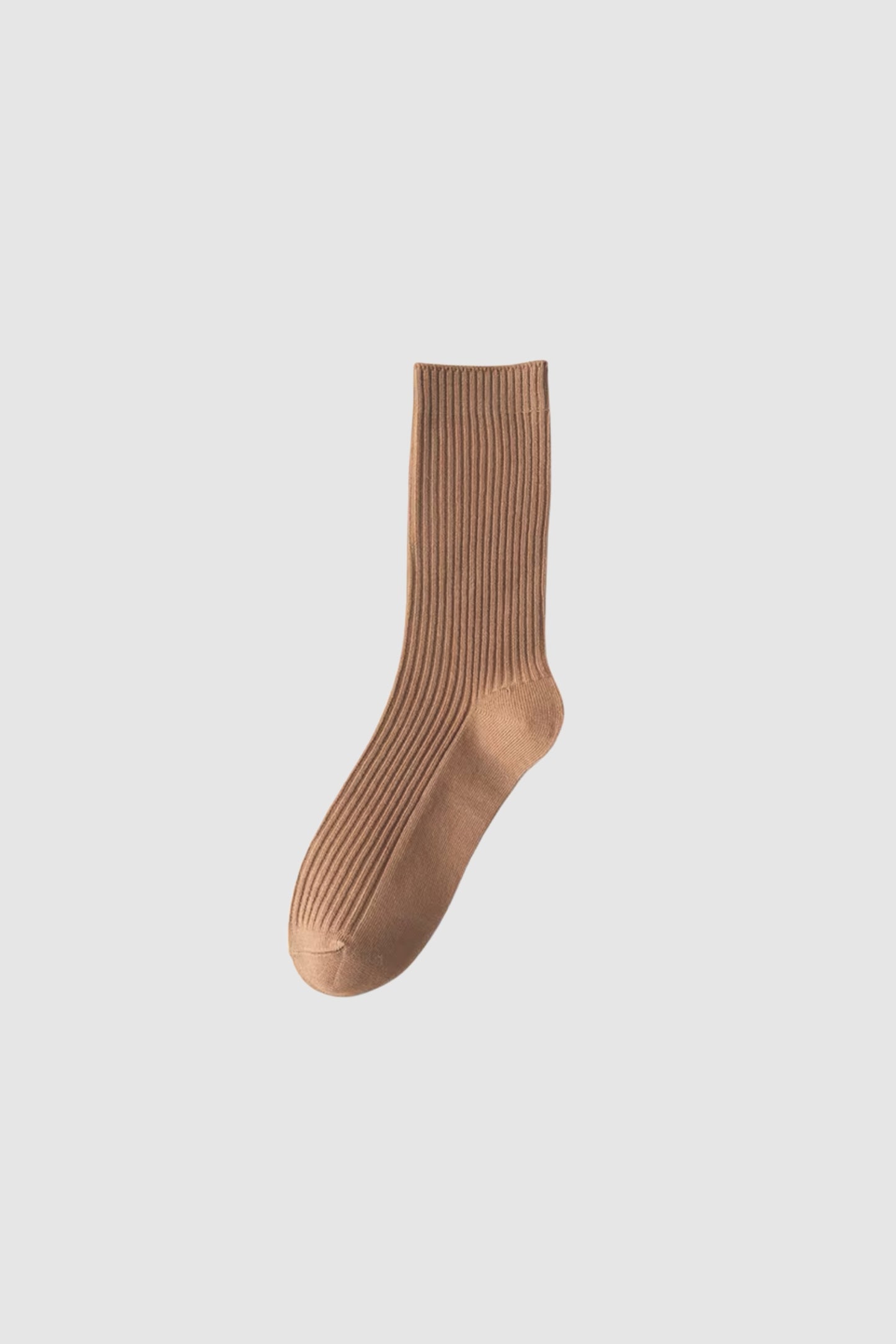 Rib Crew Socks (Camel)