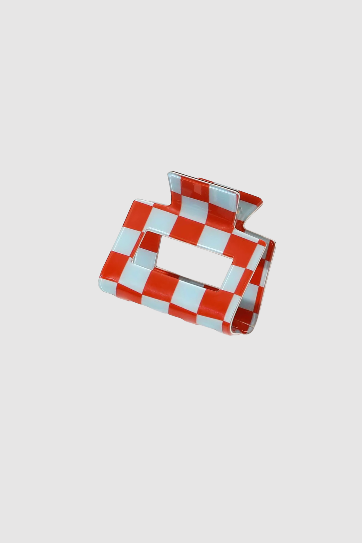 Check Hair Claw Sml (Red/Blu)