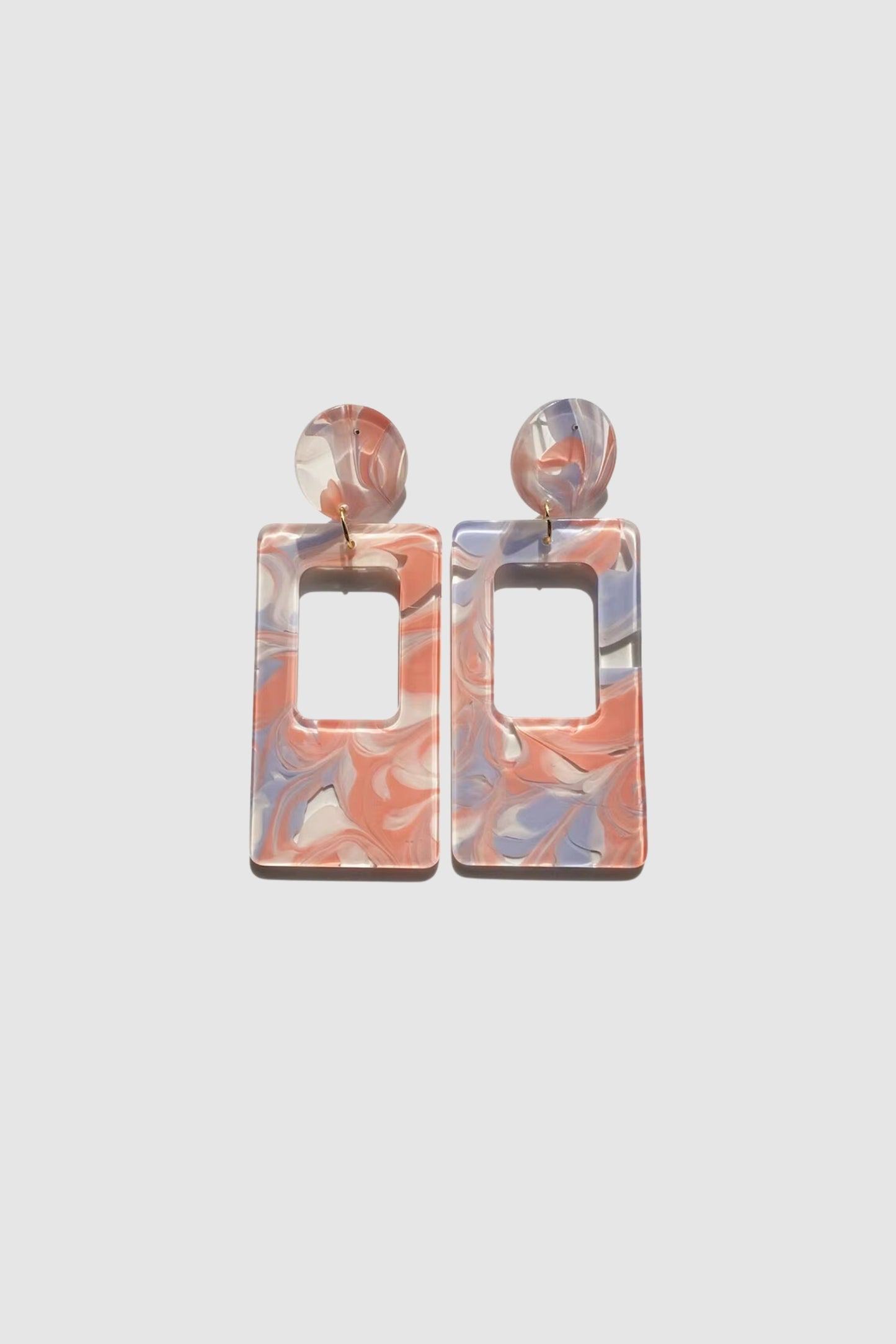 Marble Dangle Earrings (Pnk/Pur)