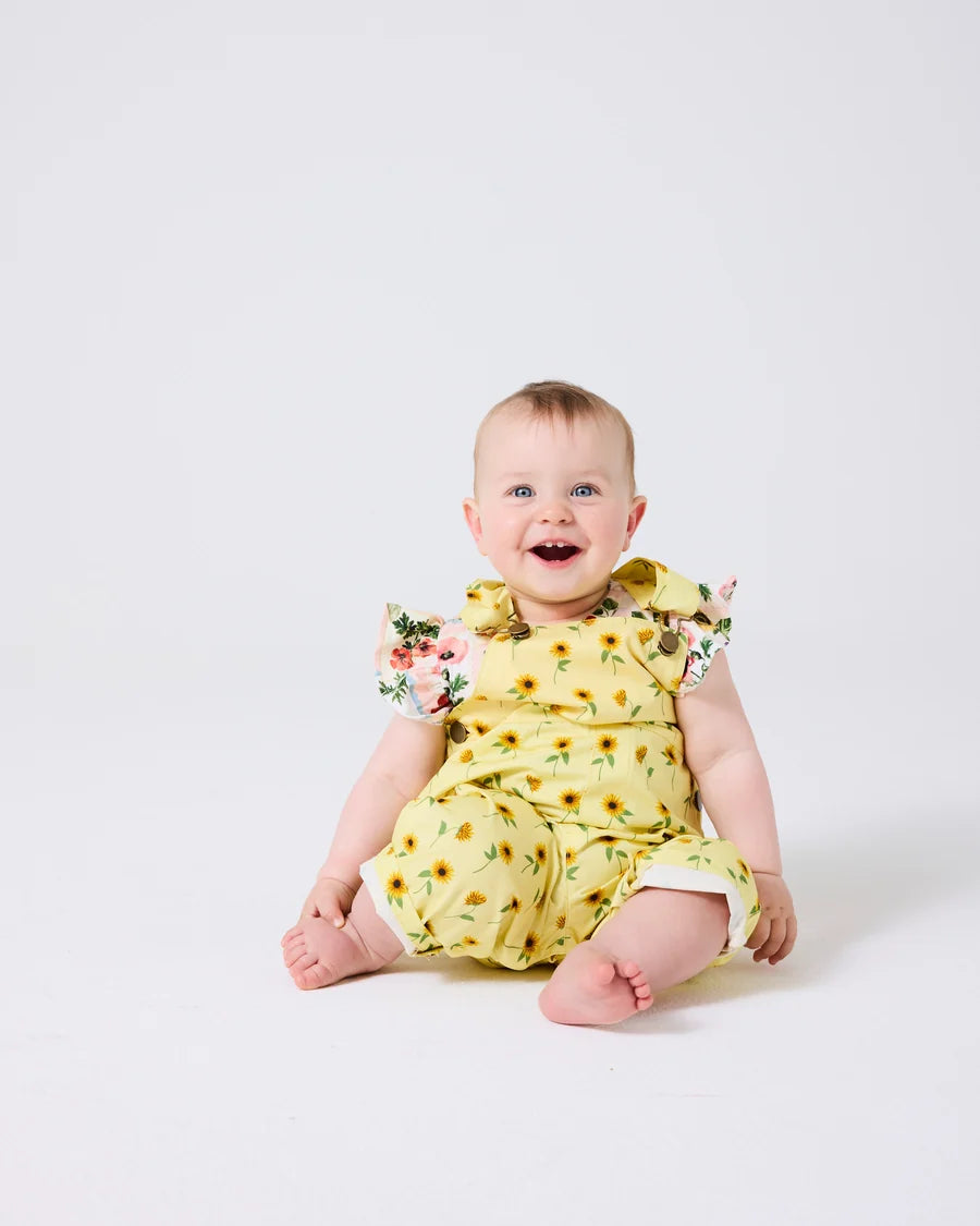 Baby Drill Overalls (Sunflower Delight)