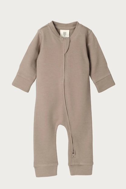 Footless Onesie Zipsuit (Walnut)