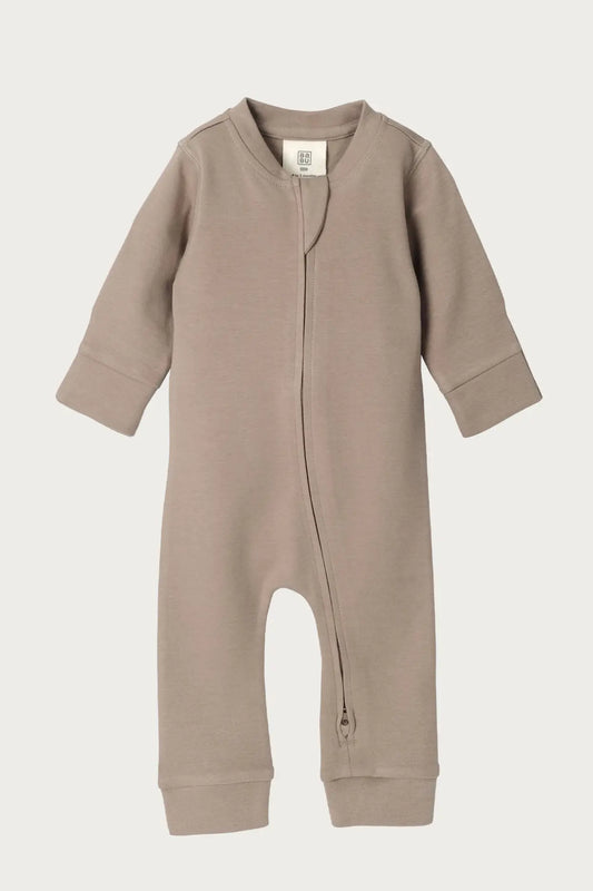 Footless Onesie Zipsuit (Walnut)