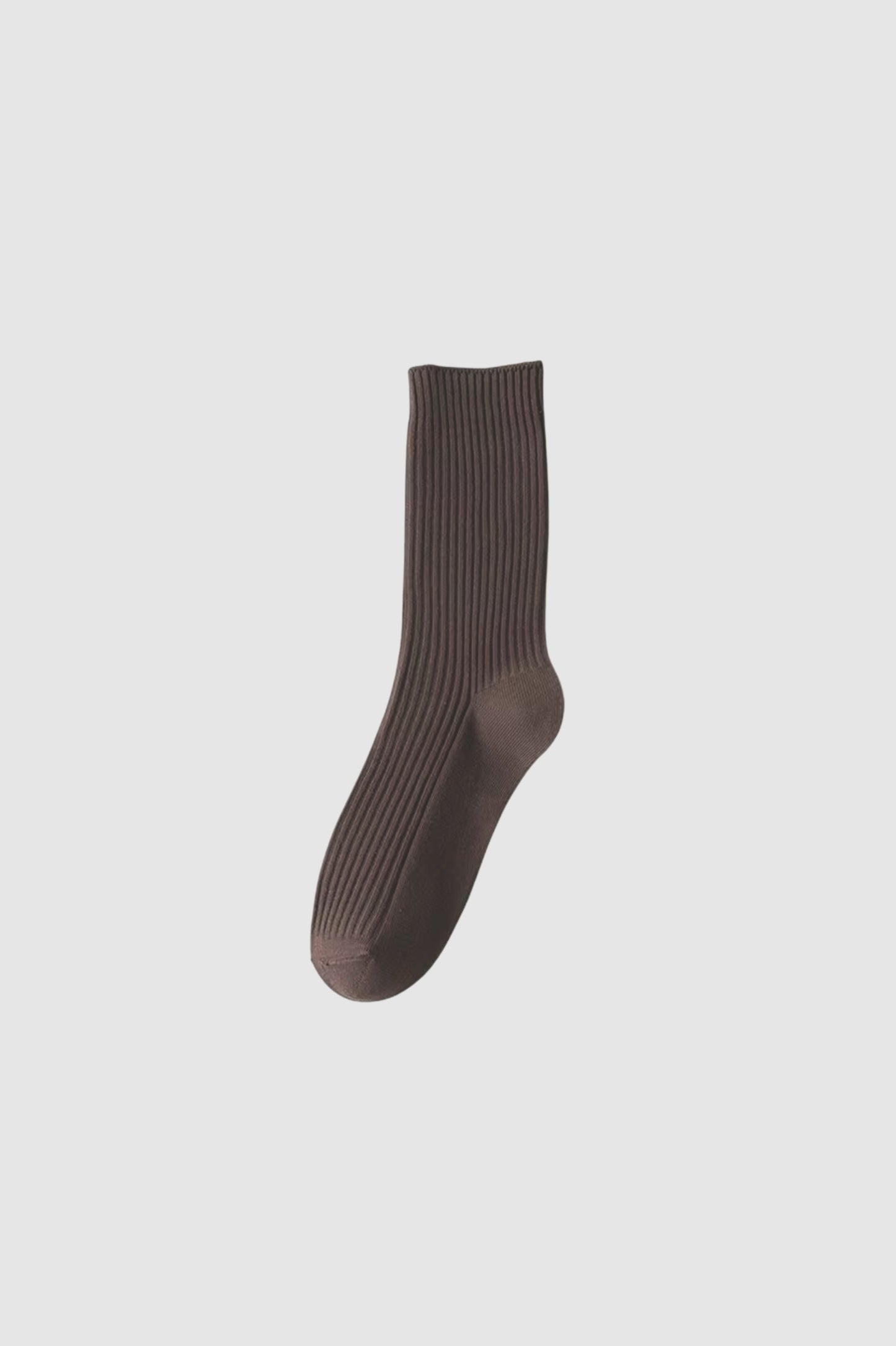 Rib Crew Socks (Coffee)