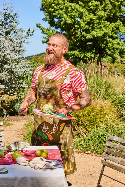 Aussie Road Trip Canvas Apron (Green)