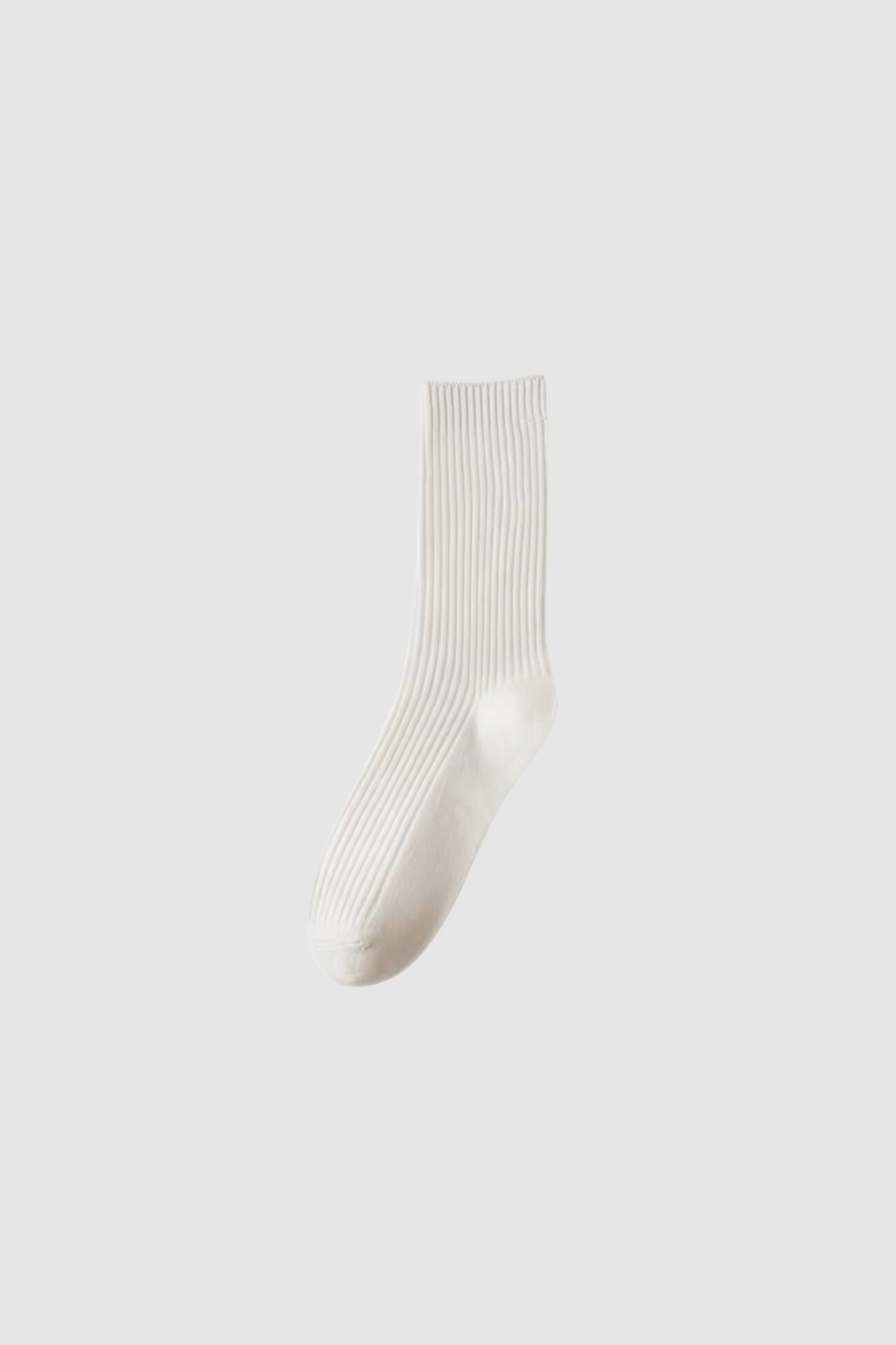 Rib Crew Socks (White)