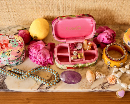 Australian Bush Blossom Travel Velvet Jewellery Box