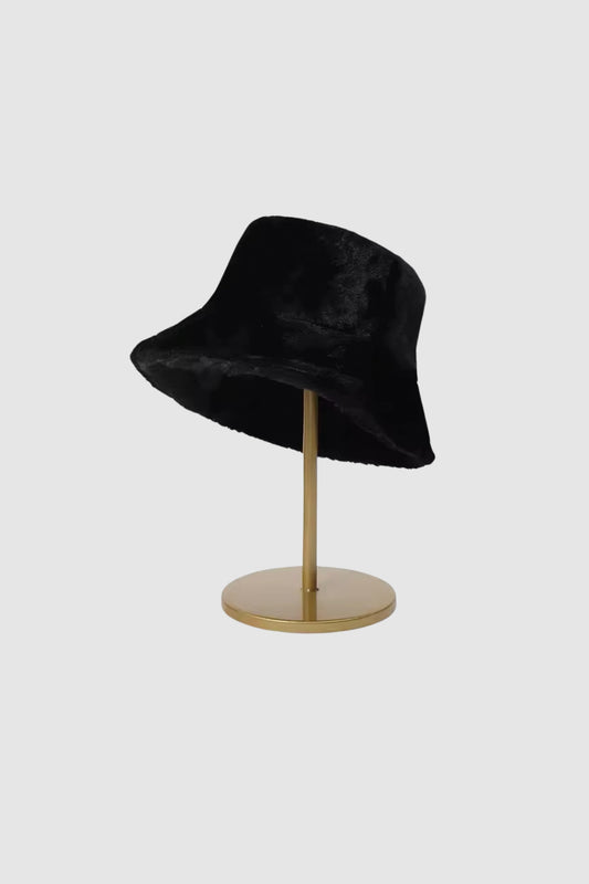 Furry Bucket Hat (Black)