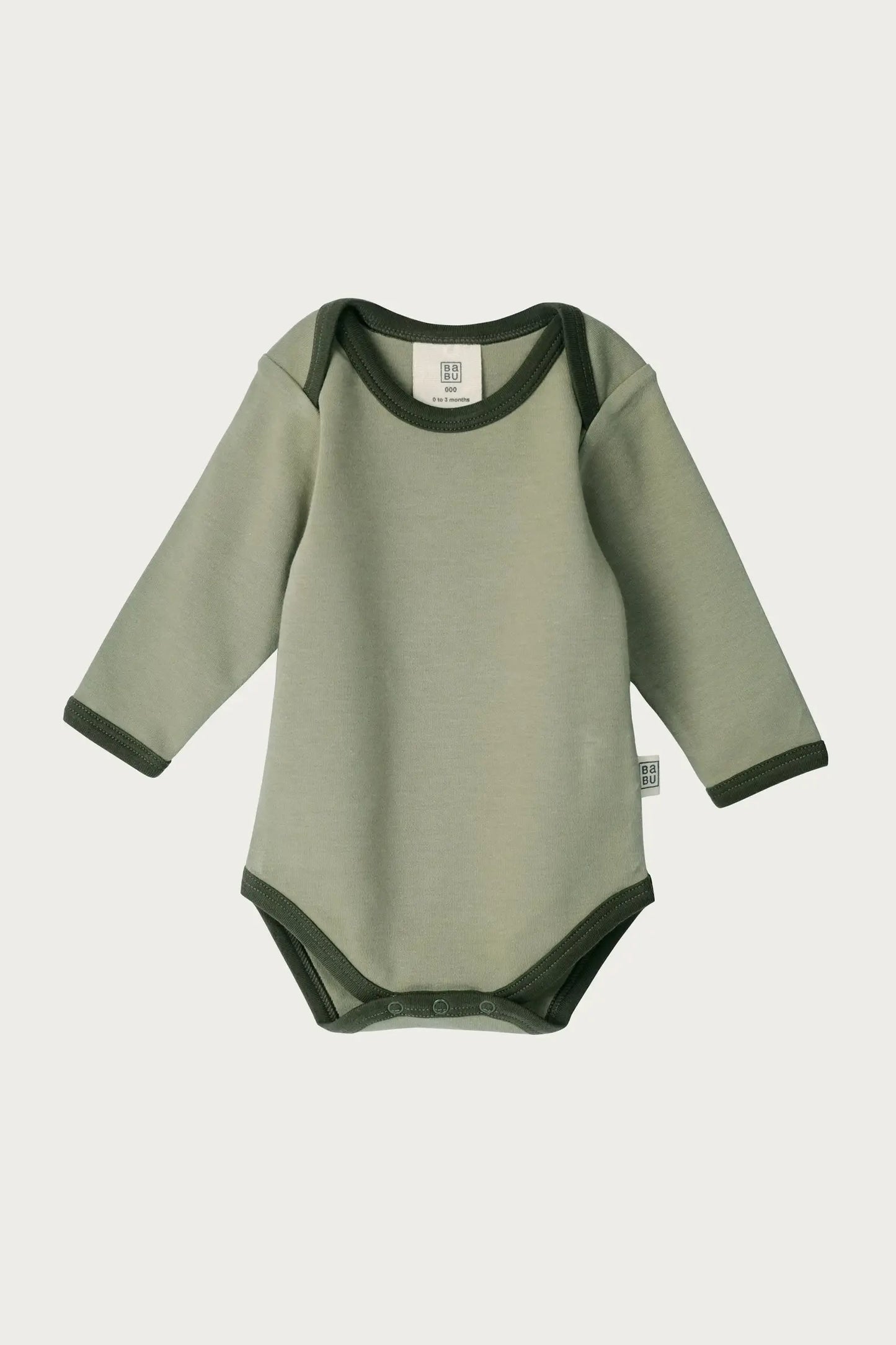 Long Sleeve Contrast Bodysuit (Sage)