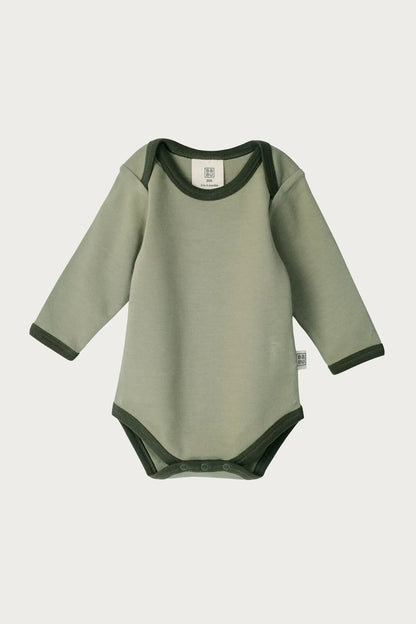 Long Sleeve Contrast Bodysuit (Sage)