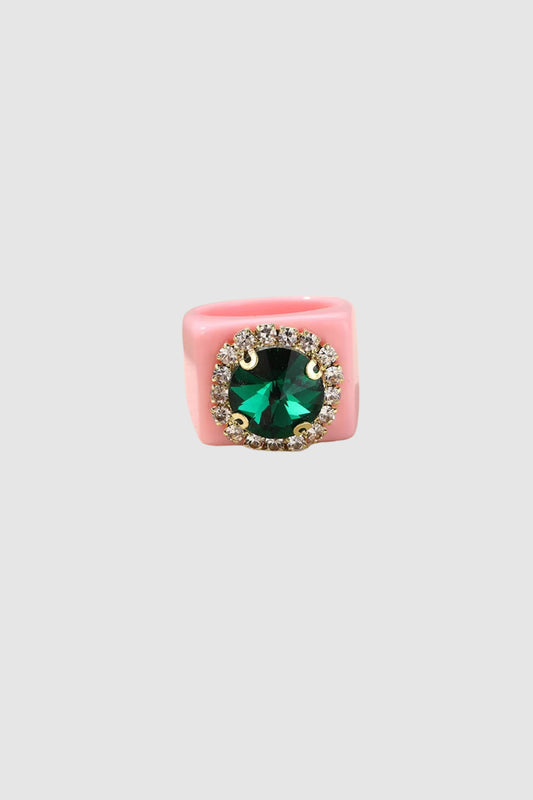 Chunky Rhino Ring (Pink/Grn)