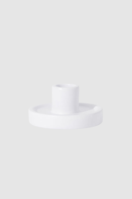 Ceramic Candle Holder Lrg (White)