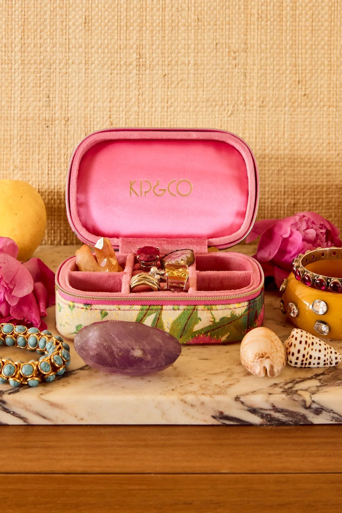 Australian Bush Blossom Travel Velvet Jewellery Box