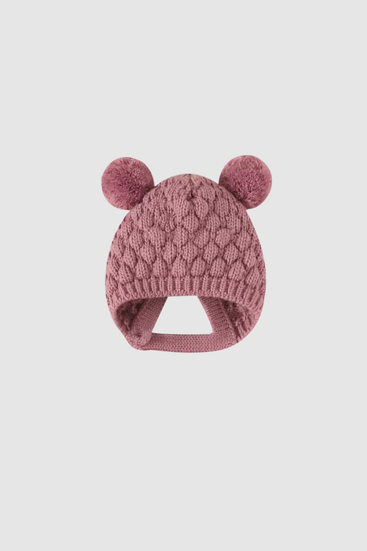 Knit Baby Beanie (Rose)