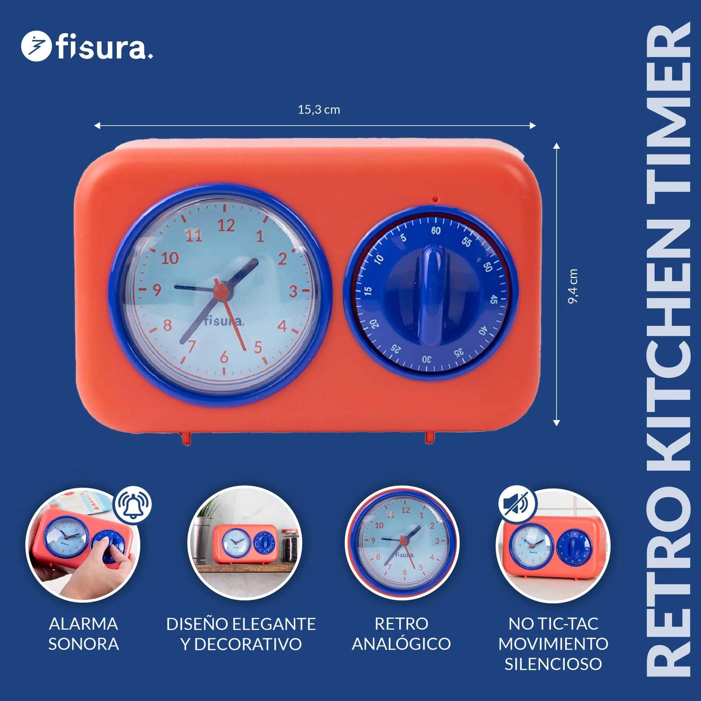 Retro Kitchen Timer (Red)