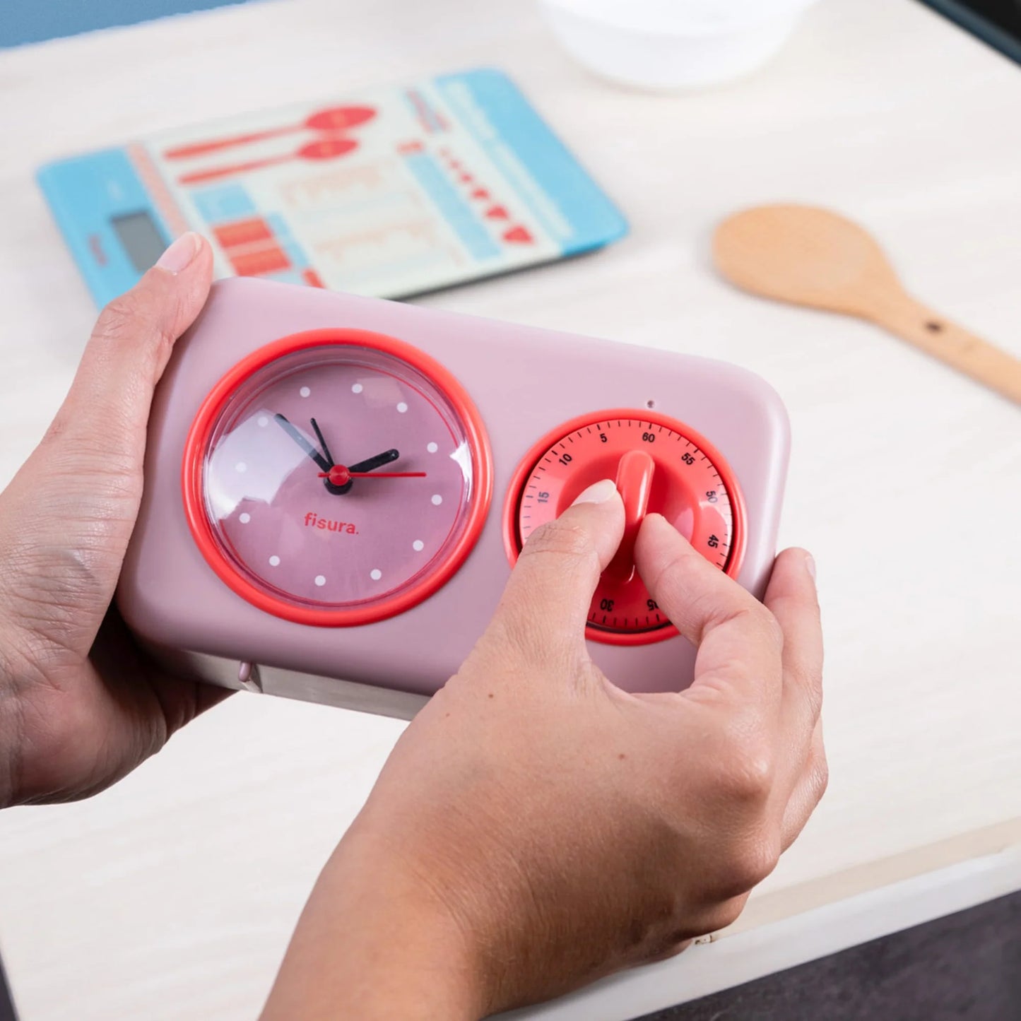 Retro Kitchen Timer (Pink)