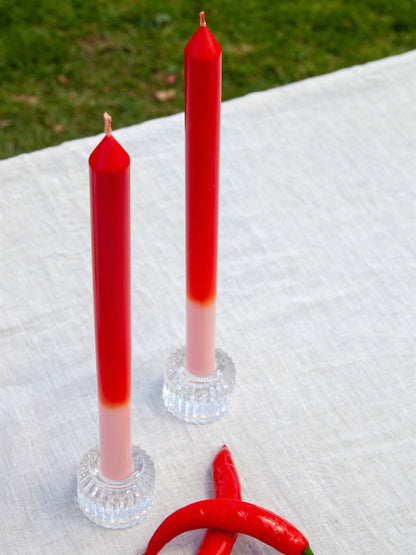 30cm Ombre Candle (Blush/Scarlet)