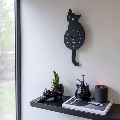 Cat Clock (Black)