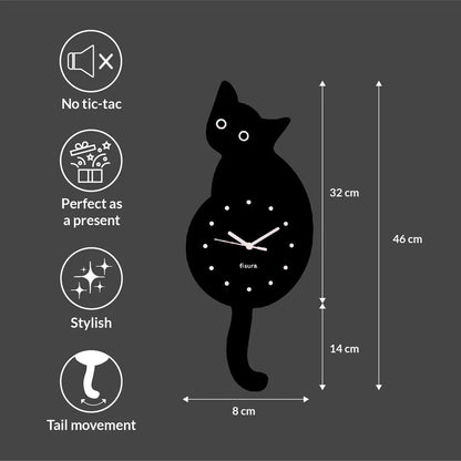 Cat Clock (Black)