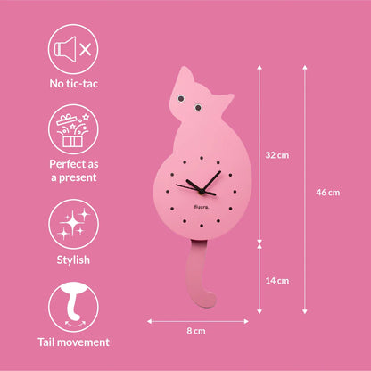 Cat Clock (Pink)