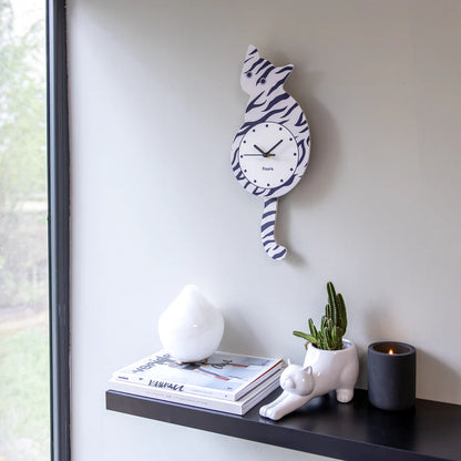 Cat Clock (Zebra)