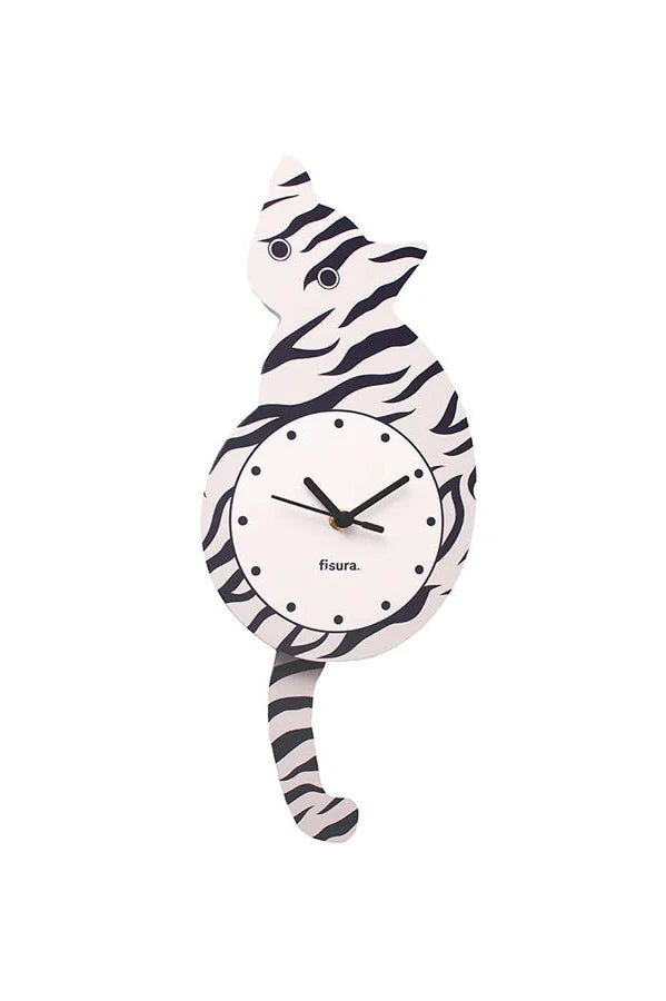 Cat Clock (Zebra)