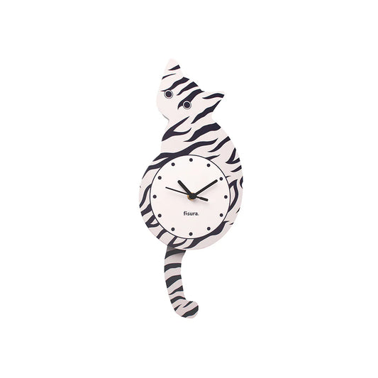 Cat Clock (Zebra)