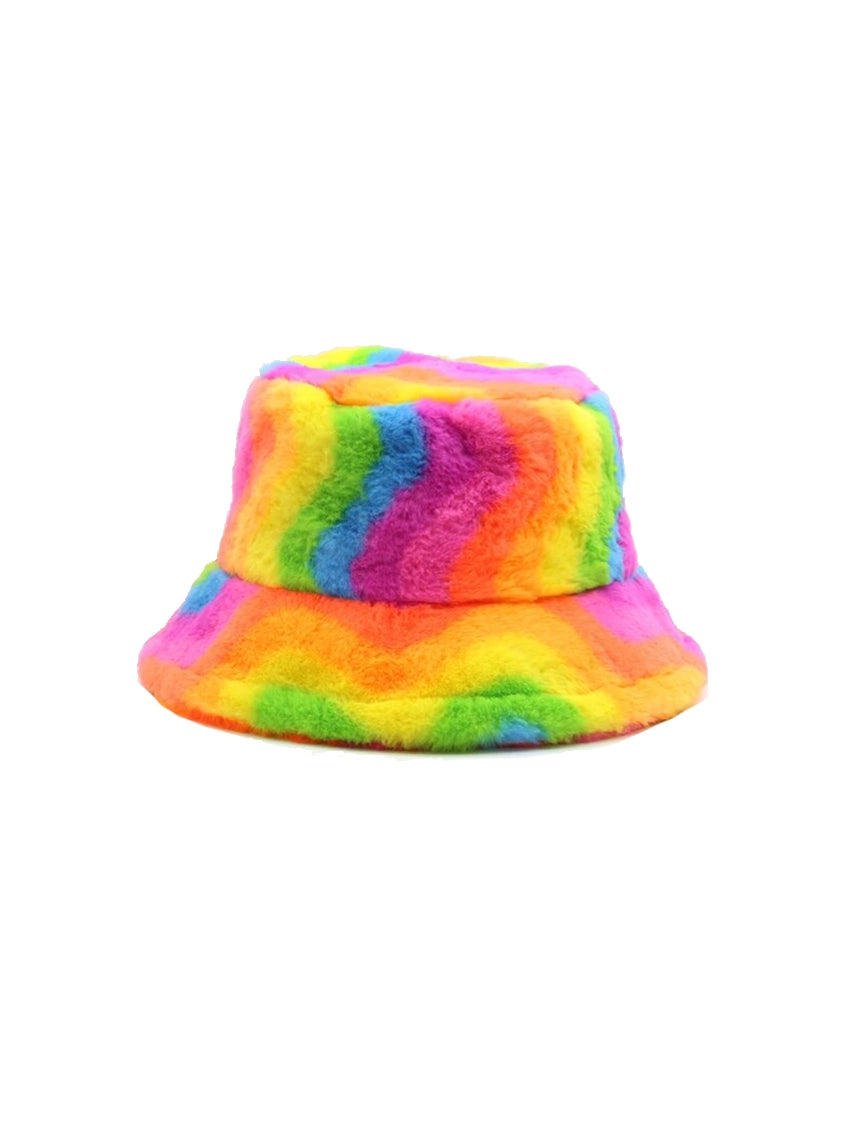 Furry Bucket Hat (Rainbow 4)