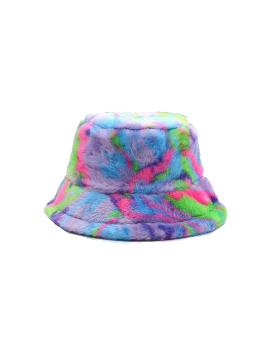 Furry Bucket Hat (Rainbow 3)