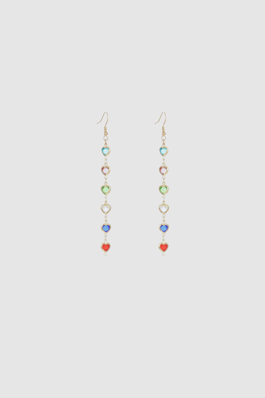 Multi Heart Dangle Earrings