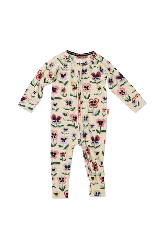 LS Zip Romper (Pretty Pansy)