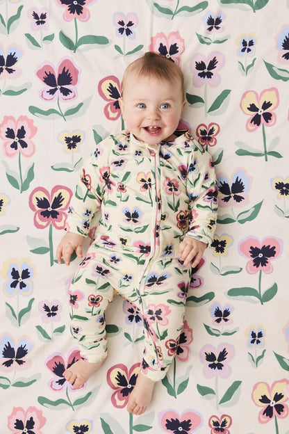 LS Zip Romper (Pretty Pansy)