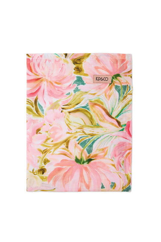 Warm Floral Breeze Tea Towel