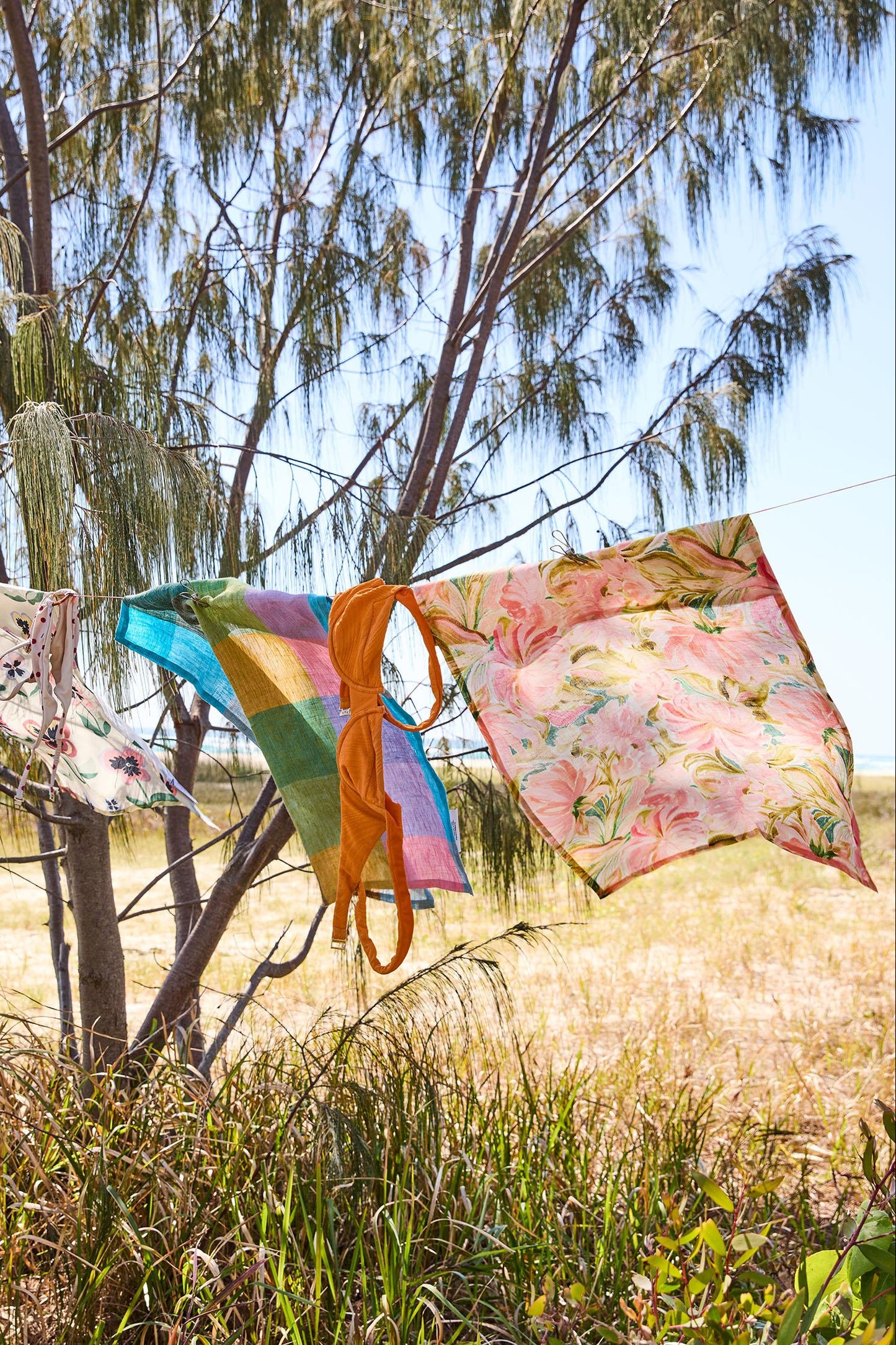 Warm Floral Breeze Tea Towel