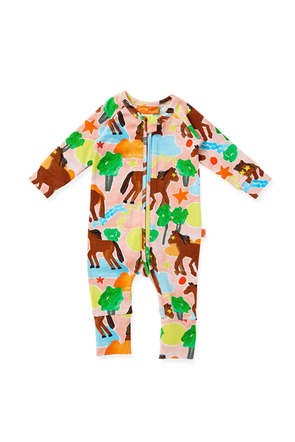 Giddy Up LS Zip Up Romper