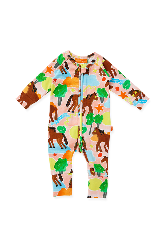 Giddy Up LS Zip Up Romper