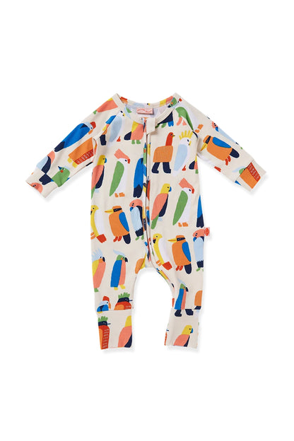 Flamin' Galahs LS Zip Up Romper