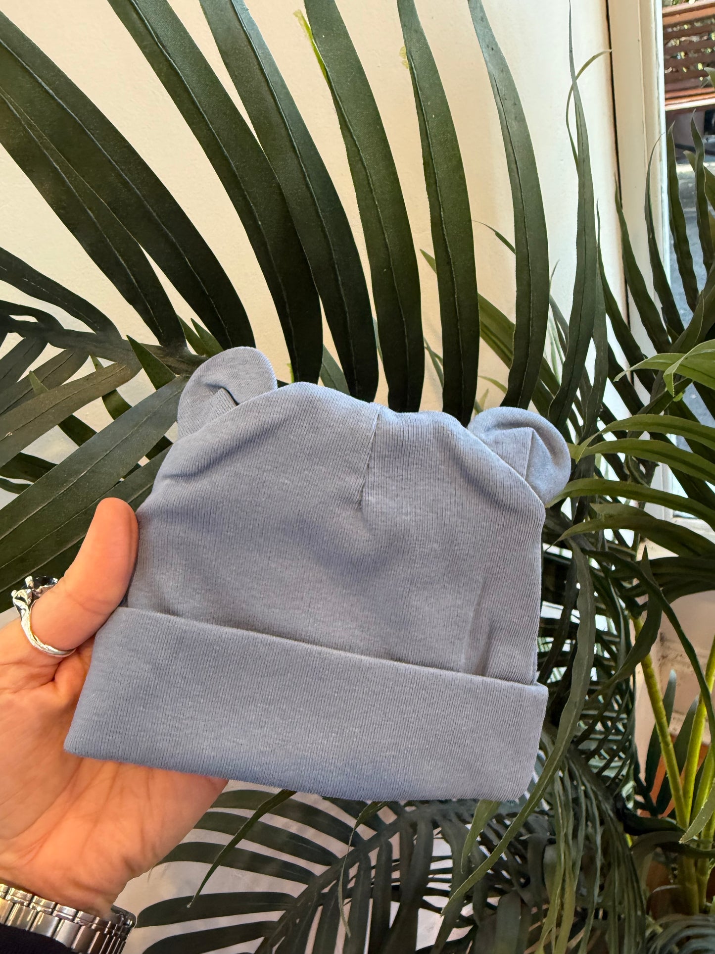 Cotton Baby Bonnet (Blue)