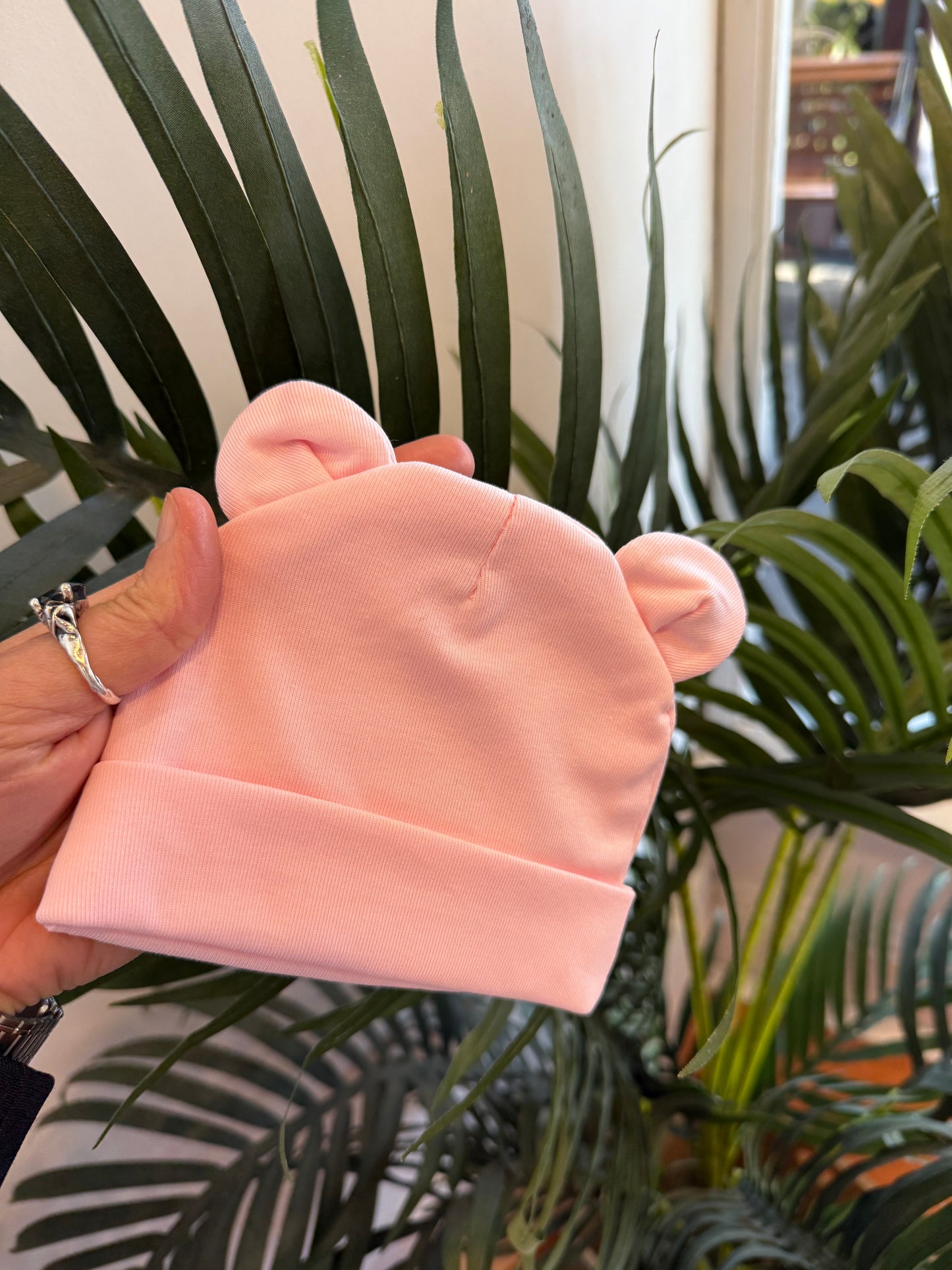 Cotton Baby Bonnet (Pink)